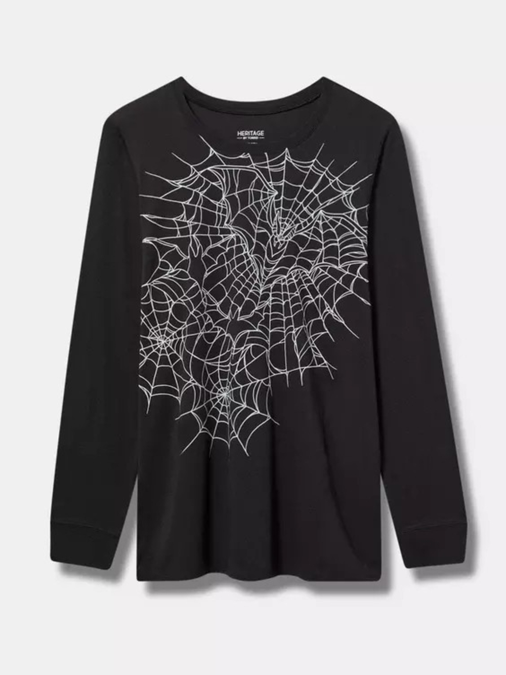 Torrid Heritage Black Spiderweb Bat Long Sleeve Graphic Tee